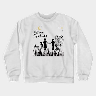 Merry Christmas - Black and White Crewneck Sweatshirt